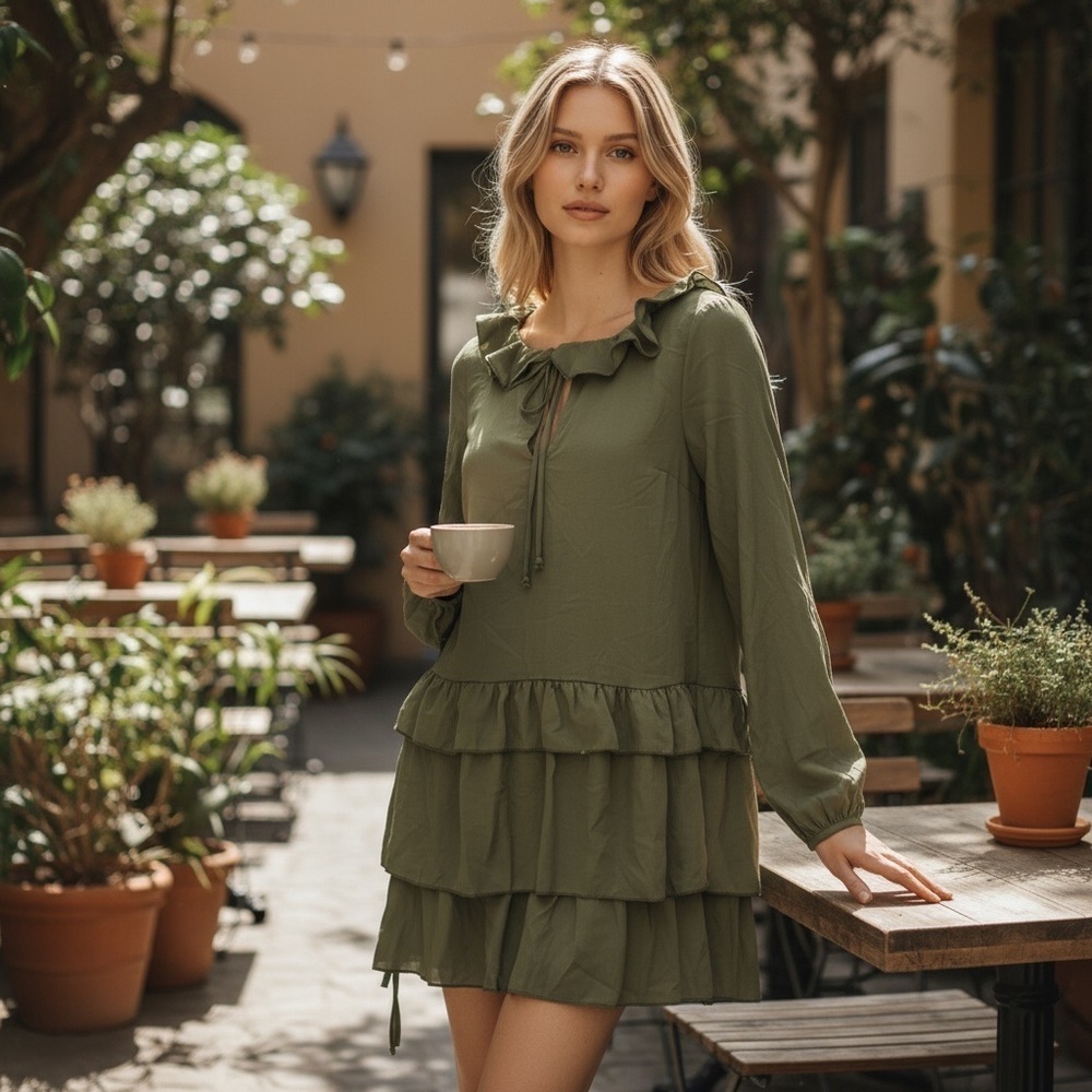 Charlotte Russe Green Long Sleeves Dress
New